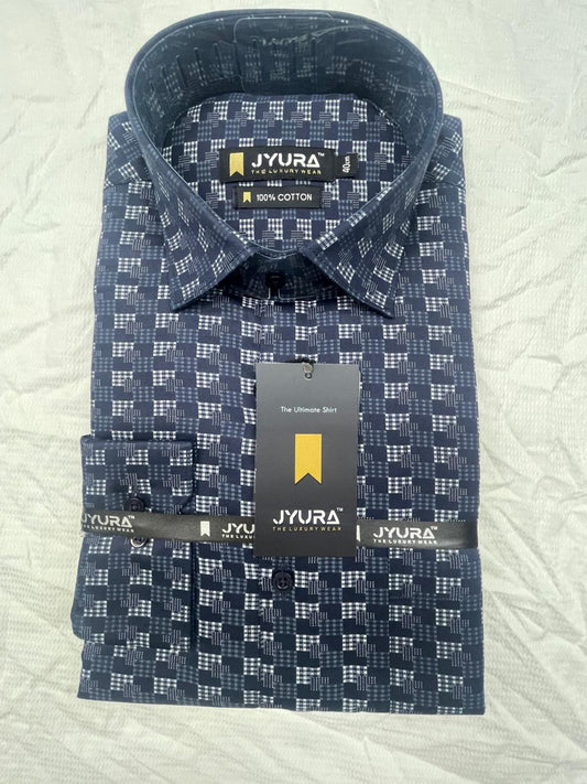 100% cotton printed navy blue